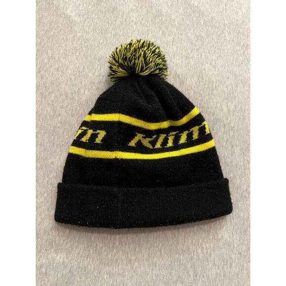 Klim adult bomber beanie black and yellow Pom snowmobile RZR Polaris skidoo cat - Picture 1 of 6